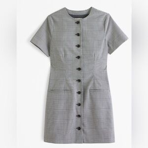 Abercrombie & Fitch Black and Gray Plaid Mini Dress